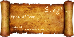 Spet Áron névjegykártya